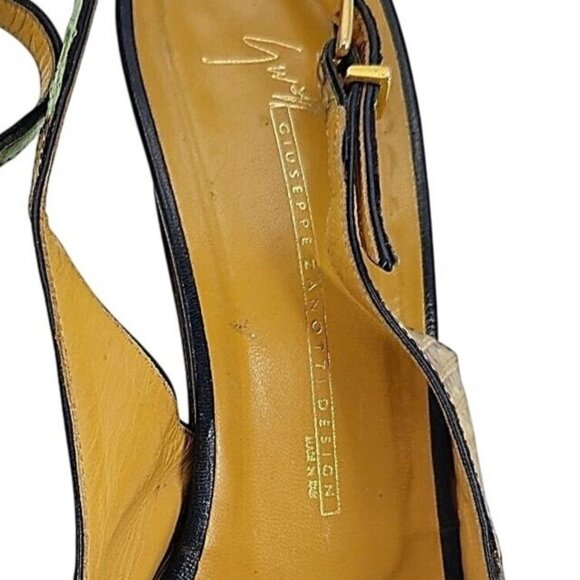 Giuseppe Zanotti Italy Alligator lizard Leather Slingback Open-toe Heels Womens - Picture 9 of 12